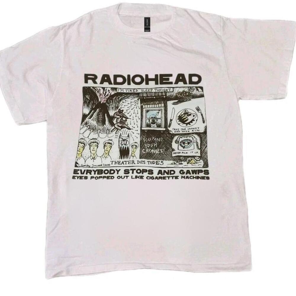 Radiohead Everybody Stops And Gaps White Cotton T Shirt